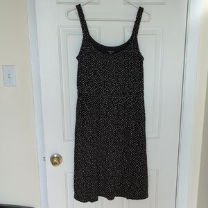 Garnet Hill Black and White Polka Dot Midi Dress